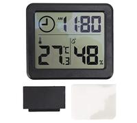 Home electronic temperature and humidity meter high precision indoor temperature and humidity meter 1cm thin simple large screen for baby room living room built in batt (Nero)