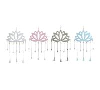 Home ESPRIT Decorazione da Appendere Blu Bianco Grigio Rosa Ferro Orientale Fiore di Loto (4 Pezzi)