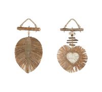 Home ESPRIT Figura Decorativa Naturale 26 x 3 x 46 cm (2 Pezzi)