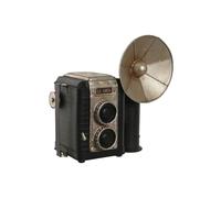 Home ESPRIT Figura decorativa nera argentata fotocamera vintage 25 x 14 x 24 cm