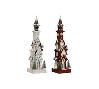 Home ESPRIT Ornamento Natalizio Bianco Rosso 16 x 14 x 63 cm (2 Pezzi)