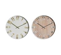 Home ESPRIT Orologio da parete bianco oro argento PVC 30 x 4 x 30 cm (2 pezzi)