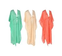 Home ESPRIT Pareo Verde Beige Corallo (3 Pezzi)