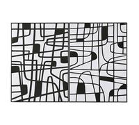 Home ESPRIT Quadro Bianco Nero Moderno 103 x 4,5 x 143 cm (2 Pezzi)