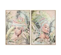Home ESPRIT Quadro coloniale africano 70 x 3,5 x 100 cm (2 pezzi)