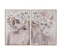 Home ESPRIT Quadro Fiori Moderno 70 x 3,5 x 100 cm (2 pezzi)