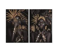 Home ESPRIT Quadro Moderno Africano 80 x 3,5 x 120 cm (2 Pezzi)