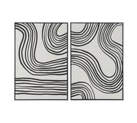 Home ESPRIT Quadro Nero Beige Moderno 83 x 4,5 x 123 cm (2 Pezzi)