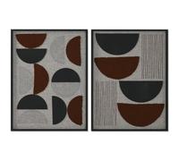 Home ESPRIT Quadro Nero Terracotta Moderno Urbano 60x3x80 cm (2 Pezzi)