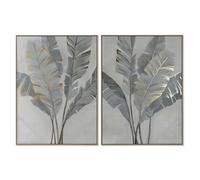 Home ESPRIT Quadro Palme Dorato Tropicale 90 x 4 x 120 cm (2 Pezzi)