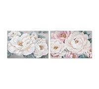 Home ESPRIT Quadro Rosa Romantico 120 x 3,7 x 80 cm (2 Pezzi)