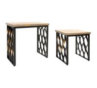 Home ESPRIT Set di 2 Tavoli Legno Metallo 64 x 34 x 65 cm