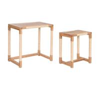 Home ESPRIT Set di 2 Tavoli Naturale Corda Abete 58 x 38 x 60 cm