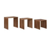 Home ESPRIT Set di 3 tavoli Natural Teak 40 x 40 x 40 cm