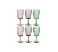 Home ESPRIT Set di calici Nero Rosso Verde Cristallo 285 ml (6 unità)