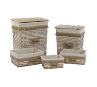 Home ESPRIT Set di cestini marrone naturale, 47 x 35 x 56 cm (5 pezzi)