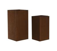 Home ESPRIT Set di fioriere in metallo, 25 x 25 x 50 cm, 2 pezzi