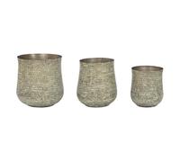 Home ESPRIT Set di fioriere verde alluminio 44 x 44 x 46 cm