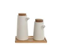 Home Esprit Set Olio E Aceto Home Esprit Bianco Bambù Gres 20,6 X 12 X 18 cm S_0
