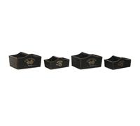 Home ESPRIT Set di vassoi in Legno di Abete Nero, 35 x 22 x 18 cm