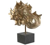 HOME ESPRIT - Statua Decorativa Home Esprit Nero Dorato Ippopotamo 33 X 21,5 X 45 Cm
