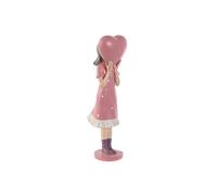 Home ESPRIT Statuetta decorativa rosa Malva Ragazza 10 x 8,5 x 31 cm