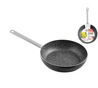 Home Family Stone Padella Antiaderente con Manico, Pietra, Nero/Grigio, 32 cm