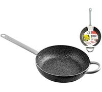 Home Family Stone Padella Antiaderente con Manico, Pietra, Nero/Grigio, 40 cm