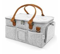 HOME FOR EACH - Organizer per pannolini con coperchio, essenziale da viaggio per neonati, organizer per auto, regali per ragazze e ragazzi, borsa per bambini e oggetti essenziali