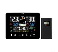 Home for - Stazione meteorologica per interni ed esterni, termometro per | Display LCD a colori, retroilluminazione adattiva, doppio allarme, funzione snooze, formato orologio