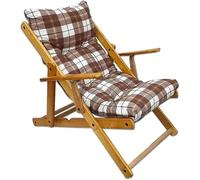 HOME FURNISCHING BUONOCORE Poltrona Sedia Sdraio Harmony Relax in Legno Pieghevole 3 Posizioni (Scacchi Marrone)