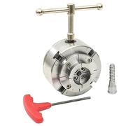 Home & Garden - Mandrino per legno a 4 ganasce con attacco M33, in acciaio, 96 mm, colore: Argento