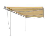 Home & Garden,Mobili-Tenda a scomparsa manuale con pali 6x3 m giallo e bianco