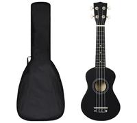 Home & Garden - Ukulele soprano con custodia, per bambini, 53,3 cm, colore: nero