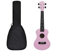 Home & Garden - Ukulele soprano con custodia, per bambini, rosa, 58,4 cm