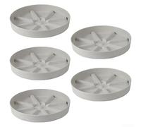 Home Garden - Vassoi per vasi di fiori, confezione da 5 vassoi in plastica con design drenante, per piante da interno ed esterno (bianco)