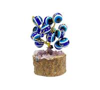 Home Genie "Mini alberi di pietre preziose blu | Bonsai di cristallo Feng Shui buona fortuna per ricchezza e armonia | Set di alberi decorativi per la casa e l'ufficio "
