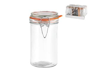 Home Gli Ermetici Set 6 Barattoli Ermetici, Vetro, Trasparente, 500 ml