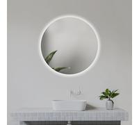 Home Glow Specchio circolare da bagno da 50cm con luci LED, con interruttore touch, Specchio circolare con retroilluminazione con luce bianca naturale.