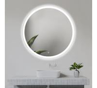 Home Glow Specchio circolare da bagno da 80cm con luci LED, con interruttore touch, Specchio circolare con luce LED frontale bianca naturale.