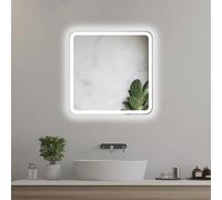 Home Glow Specchio da Bagno 60 cm Quadrate LED Specchio da Bagno Illuminato Specchio LED con Interruttore Touch con Luce Frontale