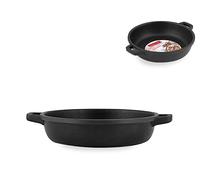 Home Granchef Tegame Fus Antiaderente Ex/Chef 2 Manici Cm24 Pentole Cucina, Alluminio pressofuso, Nero, 24 cm