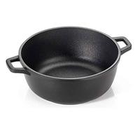 Home Grand Chef Casseruola Antiaderente con 2 Manici, Alluminio Pressofuso, Nero, 24 cm