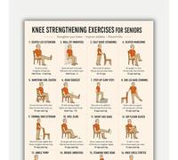 Home Gym Poster | Knee joint gentle leg exercises for seniors wall decor(Framed,08x12inch(20x30cm))