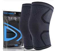 home harbor 2 Pezzi Supporto per Ginocchio da Uomo/Donna,Tutore Fascia Ginocchio,supporto per ginocchiere regolabile per corsa,Ginocchiera Sportiva Supporto per Sport,Nero,M