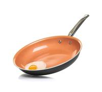 Home Icon - Padella Antiaderente in Granito di Rame, per Cucinare Sano con Poco Senza Olio, Compatibile con Tutti i Tipi di Piani Cottura e Fornelli, Compatibile con l'Induzione - 26 cm