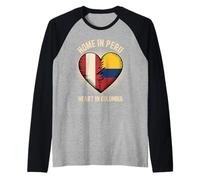 Home in Peru Heart in Colombia Peruvian Roots Maglia con Maniche Raglan