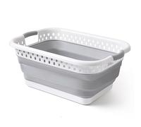 HOME IN SMART Bacinella pieghevole bucato robusta di alta qualità I Cesto portabiancheria salvaspazio (53x39x22cm L58) I Catino pieghevole I Bacinella bucato multiuso I Ceste portaoggetti/organizer