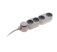 Home, Inizio blocco 4X16A tra l'Argento HO5VVF 3G1 cavo 1,5m - con spina extrapla