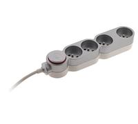 Home, Inizio blocco 4X16A tra l'Argento HO5VVF 3G1 Cavo 1,5m - con spina parafoud, B00ZXJ0X2S